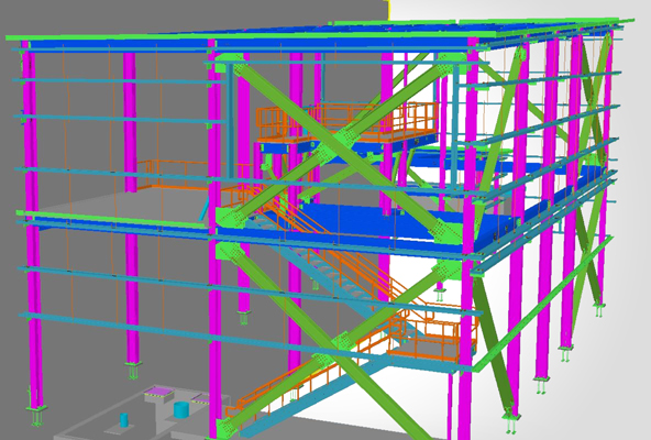 Duke Energy combined heat and power plant steel detailing model